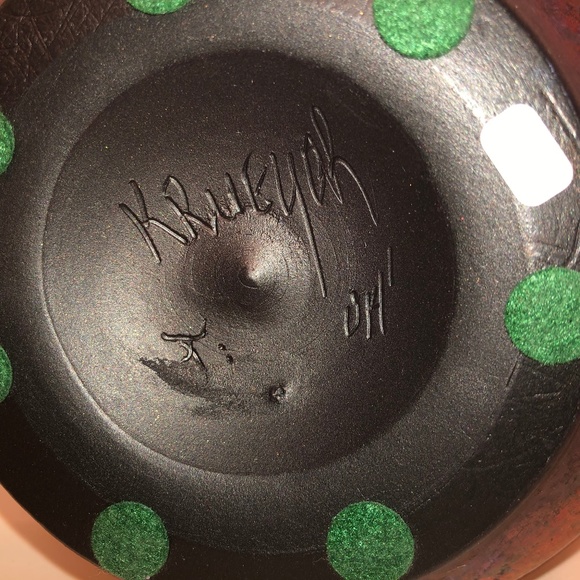 SOLD Copper Bronze Tom Krueger Raku Art Pottery - Picture 6 of 6